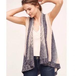 Anthropologie Sleeping On Snow Knit Cardigan Vest M/L